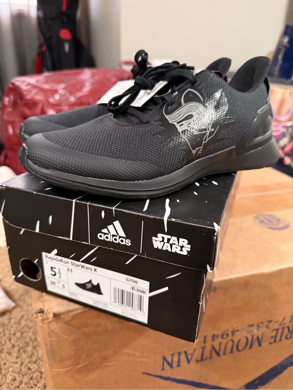 adidas Men’s KapidaRun Star Wars Black Athletic Sneakers